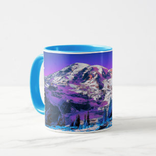 Mount Rainier Washington State Colourful Mountain Mug