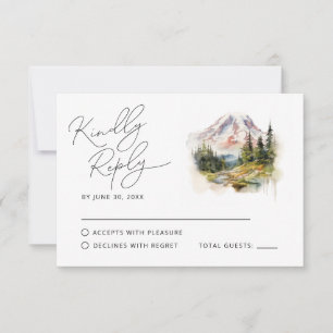 Mount Rainier Washington Watercolor RSVP 