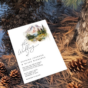 Mount Rainier Washington Wedding Invitation