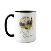 Mount Rainier Watercolor Scenery