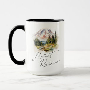 Mount Rainier Watercolor Scenery Mug