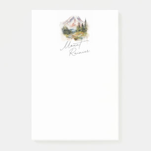 Mount Rainier Watercolor Scenery Post-it Notes