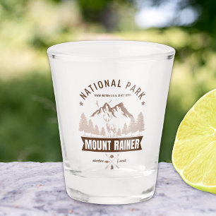 Mount Rainier Wilderness Deer Design Shot Glass
