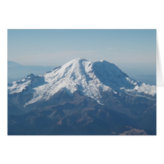 Mount Rainier with snow from air (Front Horizontal)