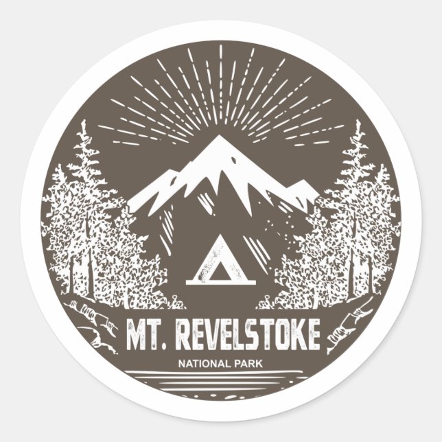 Mount Revelstoke National Park Classic Round Sticker (Front)