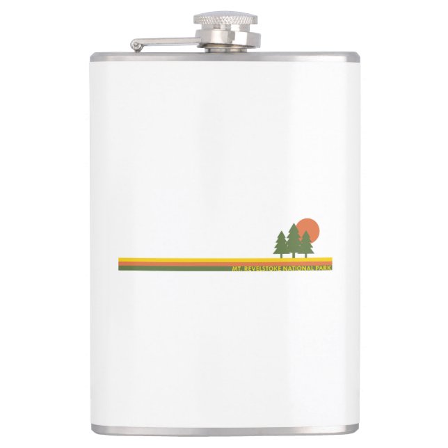 Mount Revelstoke National Park Pine Trees Sun Hip Flask (Front)
