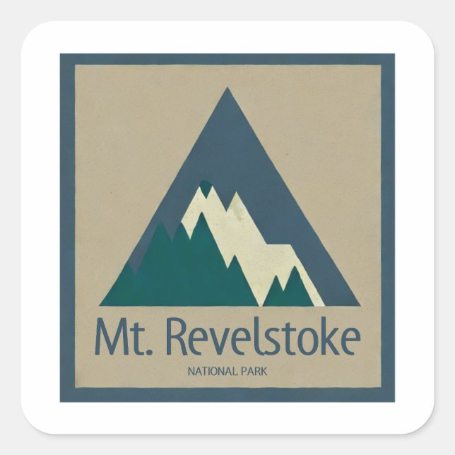 Mount Revelstoke National Park Rustic Square Sticker (Front)