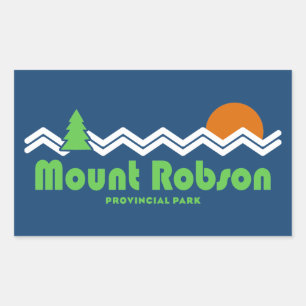 Mount Robson Provincial Park Retro Rectangular Sticker
