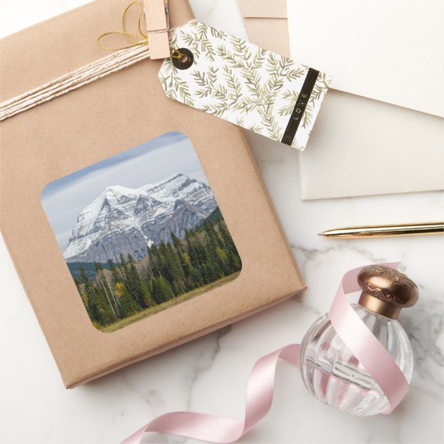 Mount Robson Summit – Canadian Rockies Square Sticker (Gifting)