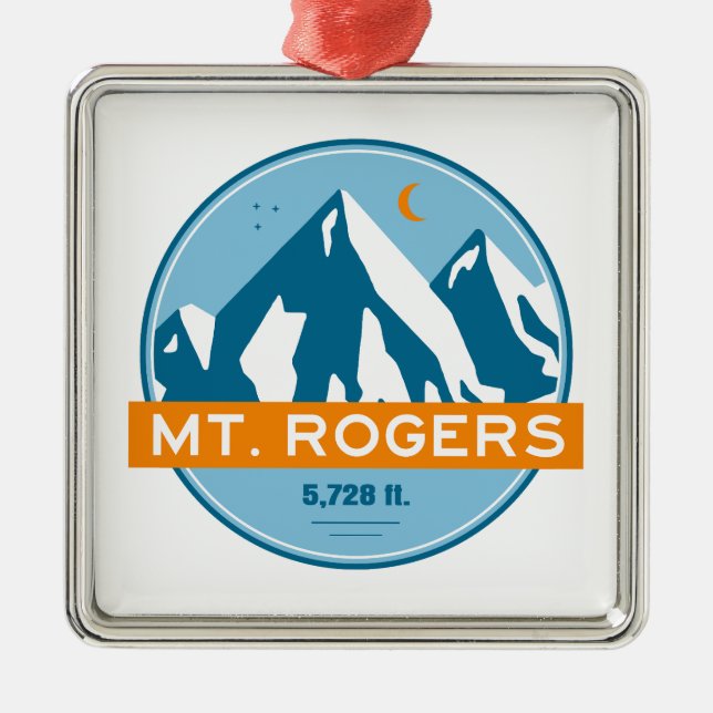 Mount Rogers Virginia Stars Moon Metal Tree Decoration (Front)