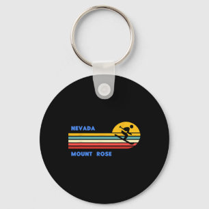 Mount Rose Tahoe Nevada Skiing Skier Ski Retro Sun Key Ring