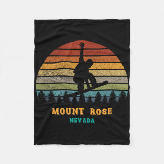 Mount Rose Tahoe Nevada Vintage Sun Snowboarding S Fleece Blanket