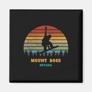 Mount Rose Tahoe Nevada Vintage Sun Snowboarding S Magnet