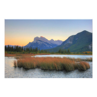 Mount Rundle and Vermilion Lake Sunset Photo Print