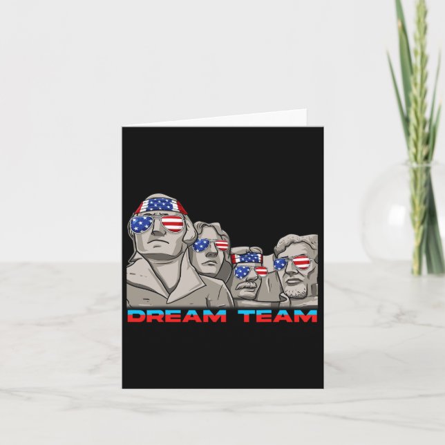 Mount Rushmore 4th Of July Funny Patriotic Preside Card (Front)