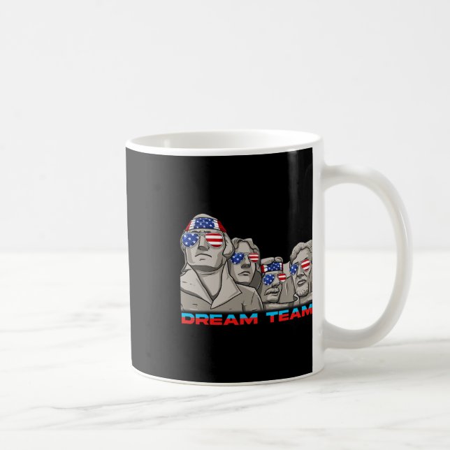 Mount Rushmore 4th Of July Funny Patriotic Preside Coffee Mug (Right)