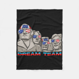 Mount Rushmore 4th Of July Funny Patriotic Preside Fleece Blanket