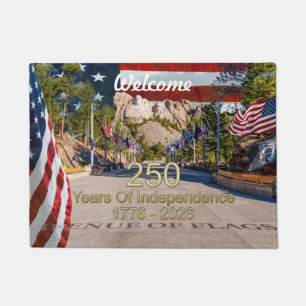 Mount Rushmore Avenue Of Flags Semiquincentennial Doormat