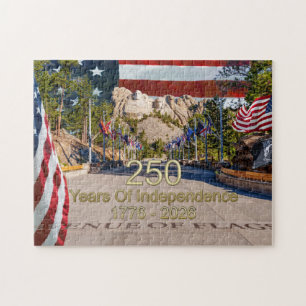 Mount Rushmore Avenue Of Flags Semiquincentennial  Jigsaw Puzzle