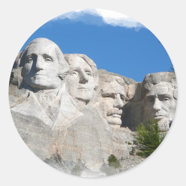 Mount Rushmore Classic Round Sticker (Front)