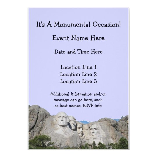 Mount Rushmore Custom Invitations