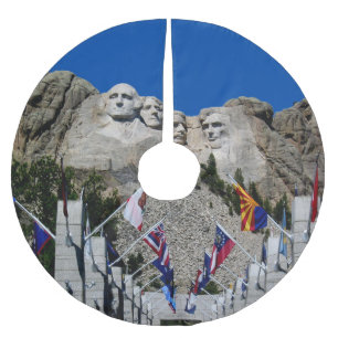 Mount Rushmore Customisable Photo Souvenir Brushed Polyester Tree Skirt