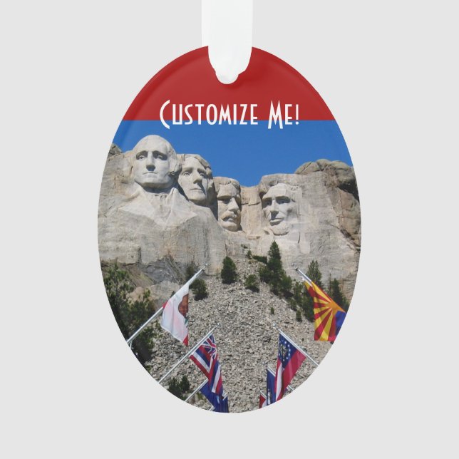 Mount Rushmore Customisable Photo Souvenir Ornament (Front)
