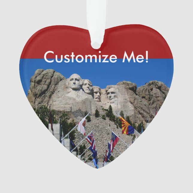 Mount Rushmore Customisable Photo Souvenir Ornament (Front)