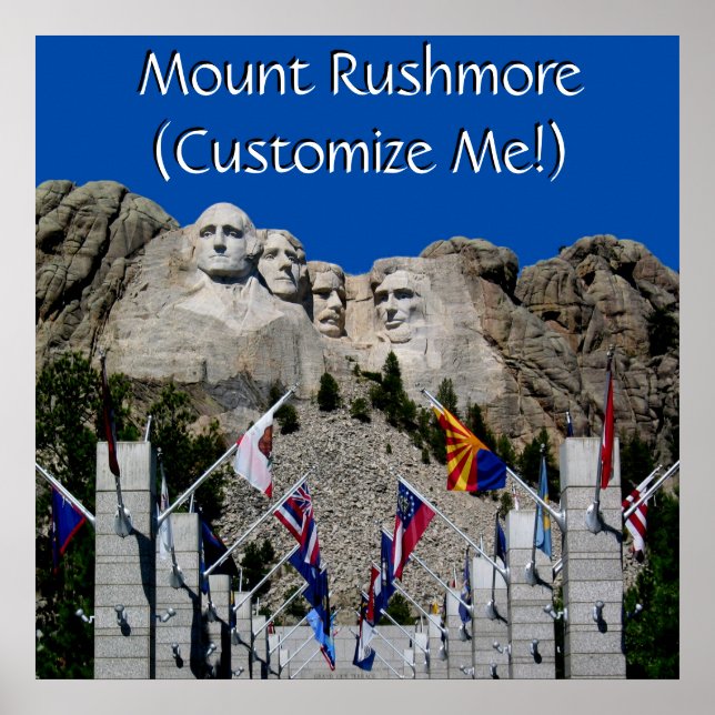 Mount Rushmore Customizable Photo Souvenir Poster (Front)