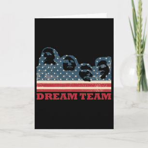Mount Rushmore Dream Team Patriotic Usa Flag Ameri Card