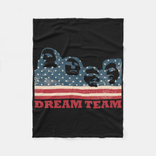 Mount Rushmore Dream Team Patriotic Usa Flag Ameri Fleece Blanket
