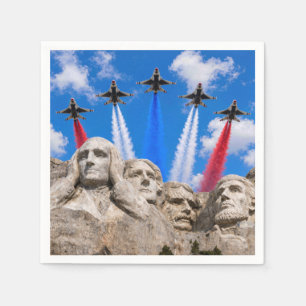 Mount Rushmore Fighter Jet Flyover Napkin