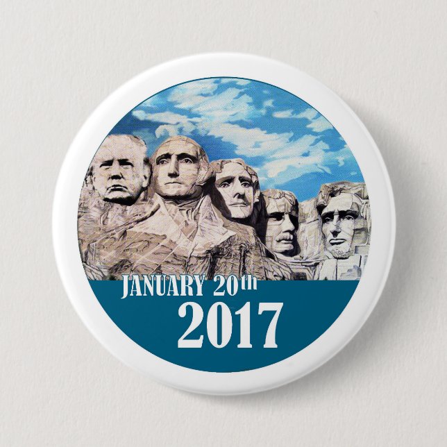 Mount Rushmore, January 20, 2017 7.5 Cm Round Badge (Front)