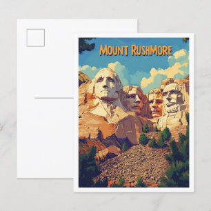 Mount Rushmore Keystone South Dakota USA Travel Postcard