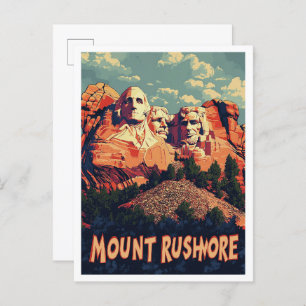 Mount Rushmore Keystone South Dakota USA Travel Postcard