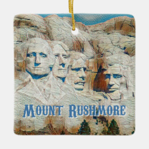 Mount Rushmore National Memorial stylised Ceramic Ornament