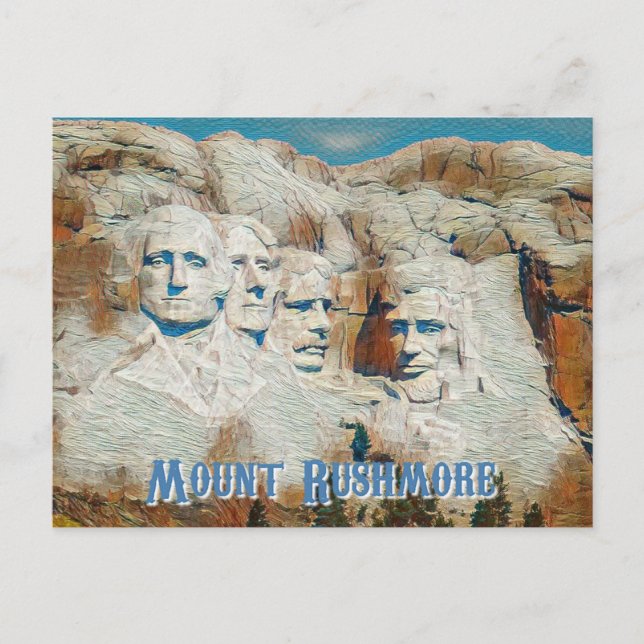 Mount Rushmore National Memorial stylised Postcard (Front)