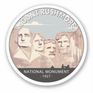 Mount Rushmore National Monument Retro Circle