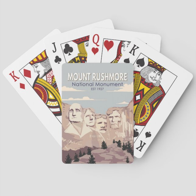 Mount Rushmore National Monument South Dakota Playing Cards (Back)