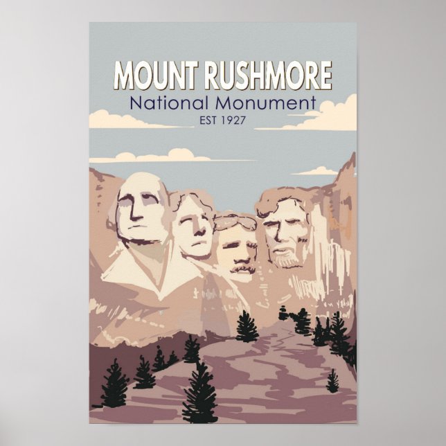 Mount Rushmore National Monument South Dakota  Poster (Front)
