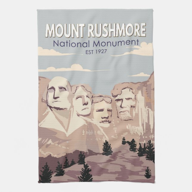 Mount Rushmore National Monument South Dakota Tea Towel (Vertical)