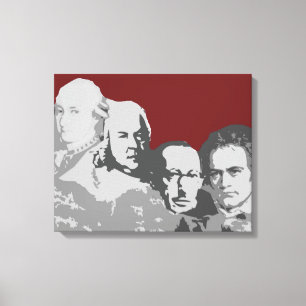 Mount Rushmore of Composers Red Canvas Print