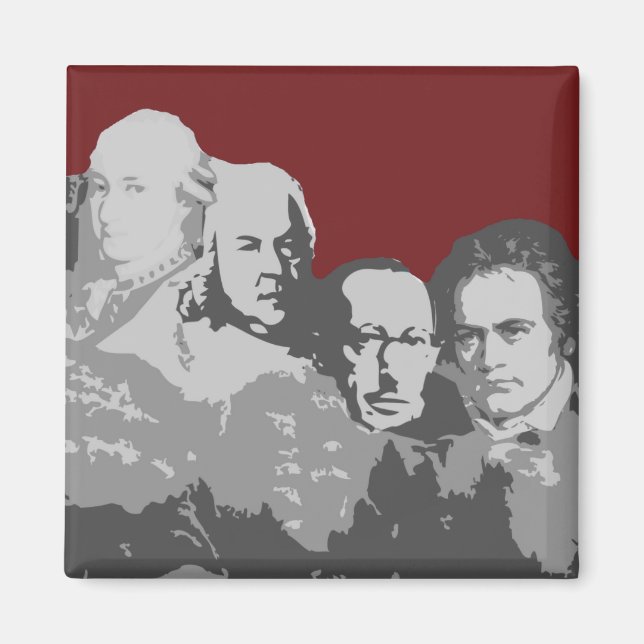 Mount Rushmore of Composers Red Magnet (Front)