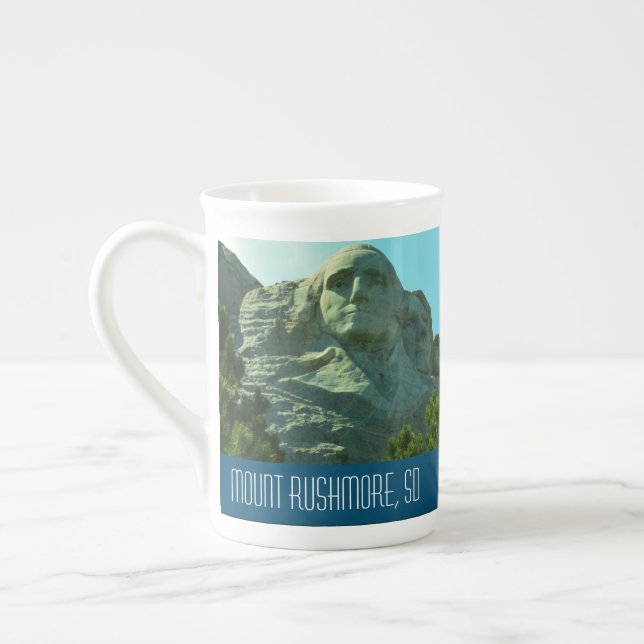 Mount Rushmore Photo Souvenir  Bone China Mug (Left)