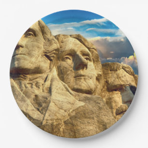Mount Rushmore Presidential Memorial Dinner Plate