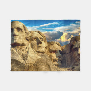 Mount Rushmore Presidential Memorial Fleece Blanket