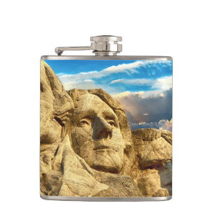 Mount Rushmore Presidential Memorial Hip Flask