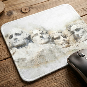 Mount Rushmore Presidential Watercolor Art Mouse Mat