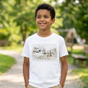 Mount Rushmore Presidential Watercolor Art T-Shirt