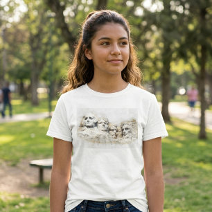 Mount Rushmore Presidential Watercolor Art T-Shirt